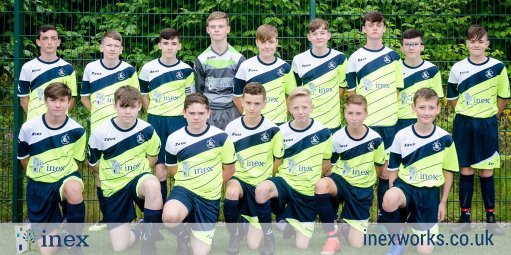 Seafar Villa Cumbernauld FC team photograph, now sponsored by Inex