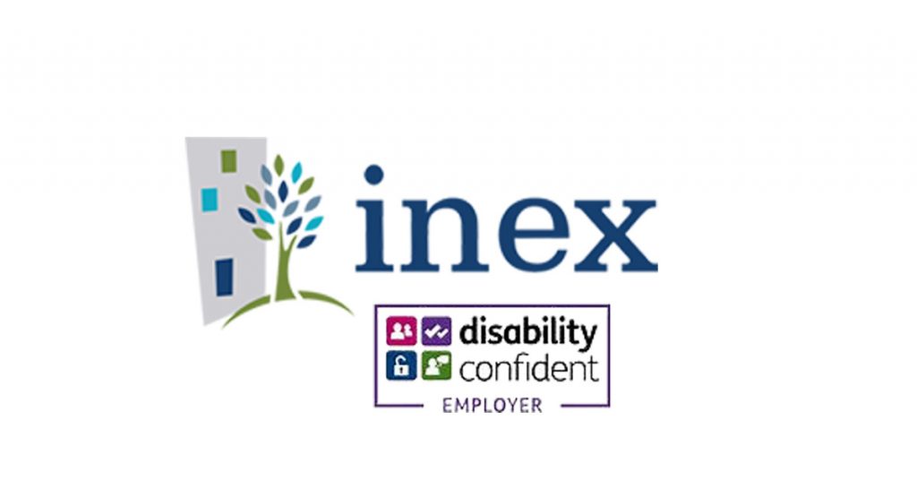 Inex logo with Disability confident employer logo 
